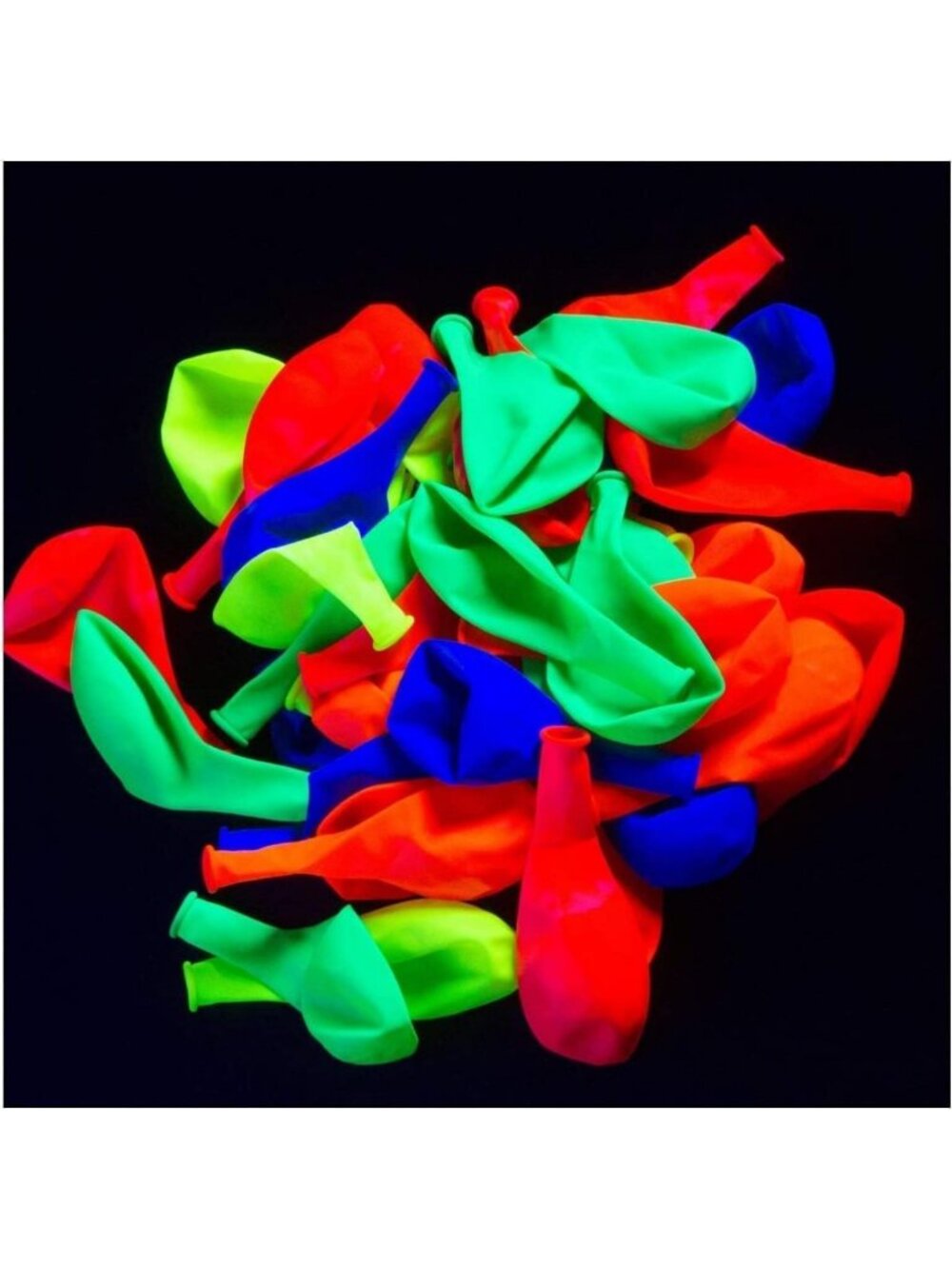 Glow in the Dark Neon Balloons | UV Reactive Latex Party Decor | 100 Pack
